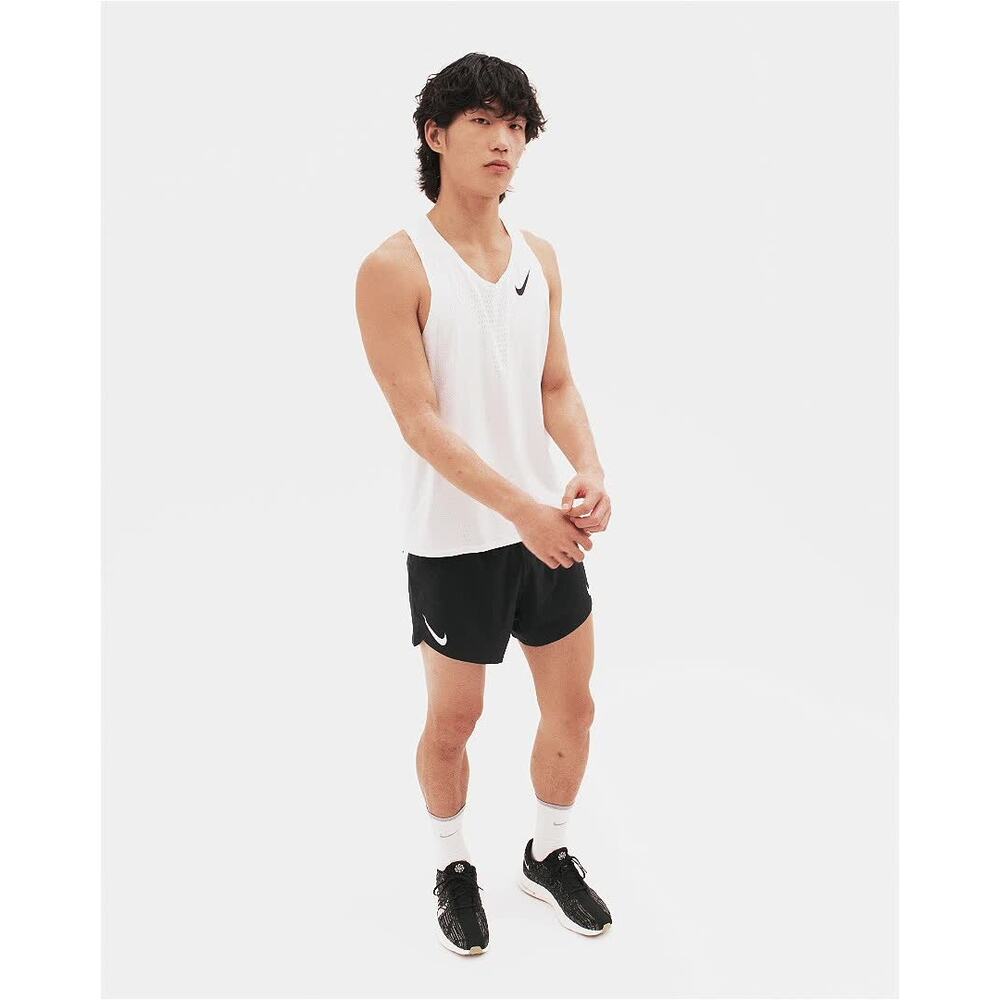 Nike Men's White Aeroswift Running Singlet Dri Fit Cj7835-100 Size M NWT - Picture 3 of 16